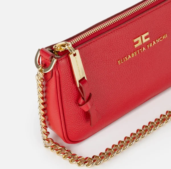 Elisabetta Franchi Borse A Spalla^Miniborsa a tracolla in pelle con lettering RedPassion