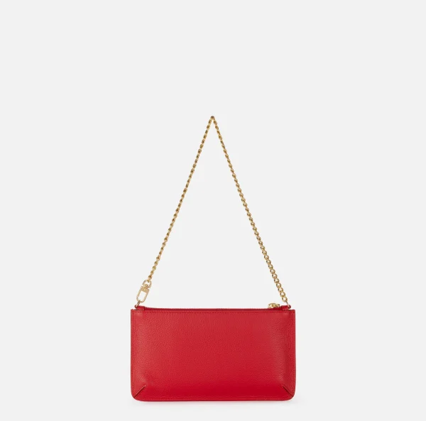 Elisabetta Franchi Borse A Spalla^Miniborsa baguette a tracolla in pelle con lettering RedPassion