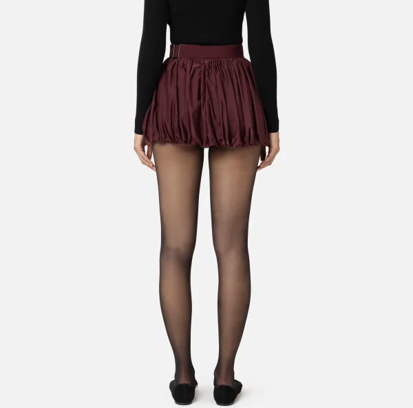 Elisabetta Franchi Gonne^Minigonna a palloncino in nylon tecnico con cintura RougeNoir