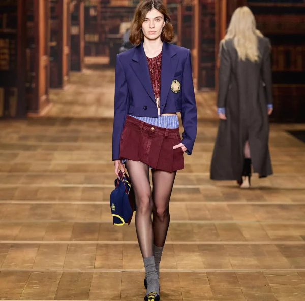 Elisabetta Franchi Gonne^Minigonna in denim plissé RougeNoir