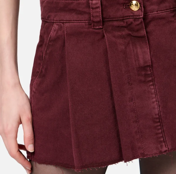 Elisabetta Franchi Gonne^Minigonna in denim plissé RougeNoir