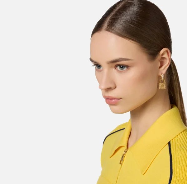 Elisabetta Franchi Bijoux^Orecchini coppia lucchetti OroGiallo