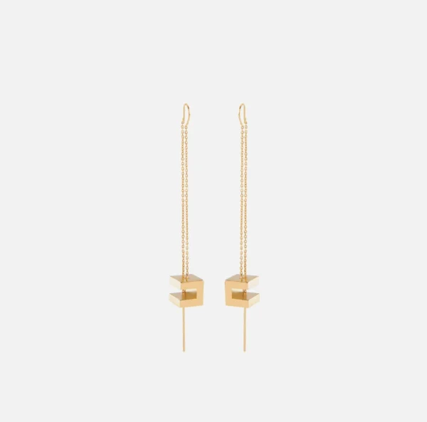 Elisabetta Franchi Bijoux^Orecchini cube OroGiallo