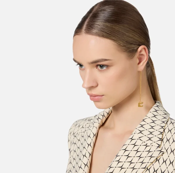 Elisabetta Franchi Bijoux^Orecchini cube OroGiallo