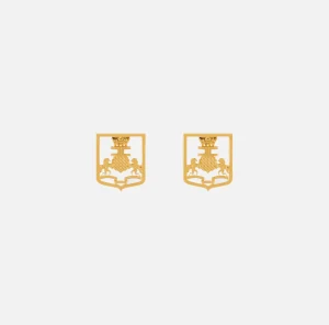 Elisabetta Franchi Bijoux^Orecchini stemma logo in metallo OroGiallo