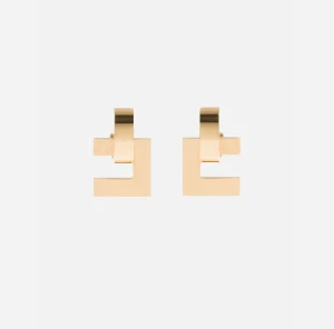 Elisabetta Franchi Bijoux^Orecchino Logo Geometrico Oro