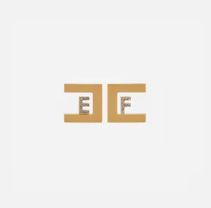 Elisabetta Franchi Bijoux^Orechini logo OroGiallo