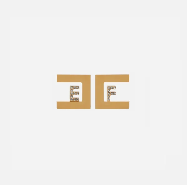 Elisabetta Franchi Bijoux^Orechini logo OroGiallo