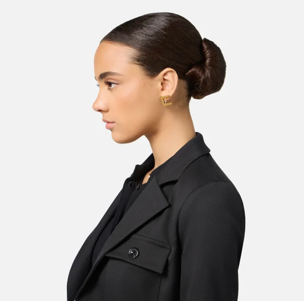 Elisabetta Franchi Bijoux^Orechini logo OroGiallo