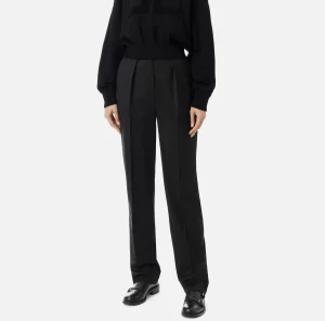 Elisabetta Franchi Tailleur | Pantaloni E Shorts^Pantalone con pinces in fresco di lana Nero