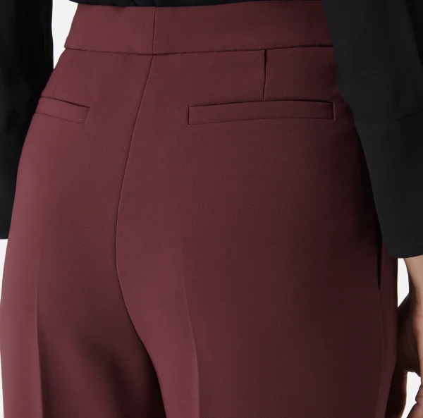 Elisabetta Franchi Pantaloni E Shorts^Pantalone cropped in crêpe con pinces RougeNoir