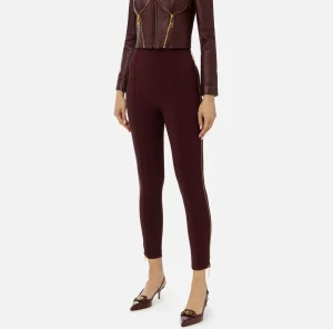 Elisabetta Franchi Pantaloni E Shorts^Pantalone dritto in crêpe stretch con zip RougeNoir