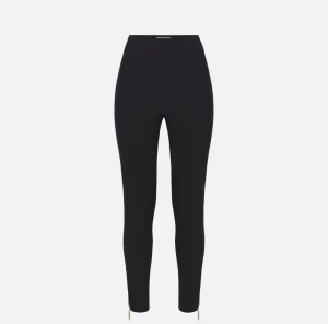 Elisabetta Franchi Pantaloni E Shorts^Pantalone dritto in crêpe stretch con zip Nero