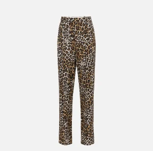 Elisabetta Franchi Tailleur | Pantaloni E Shorts^Pantalone dritto in crêpe con doppie pinces Animalier