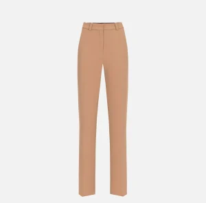 Elisabetta Franchi Pantaloni E Shorts^Pantalone dritto in crêpe con ricamo stemma Camel