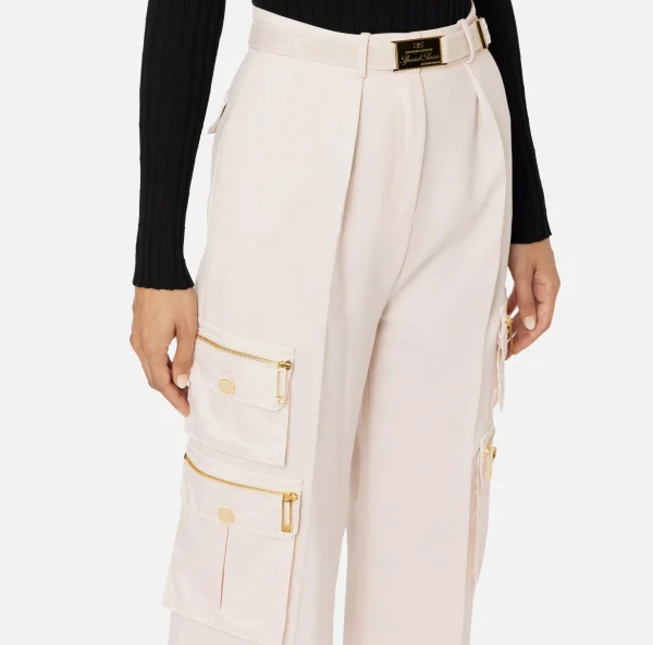 Elisabetta Franchi Pantaloni E Shorts^Pantalone dritto in crêpe con tasche e cintura Lattice
