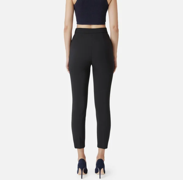 Elisabetta Franchi Tailleur | Pantaloni E Shorts^Pantalone dritto in crêpe con zip Nero