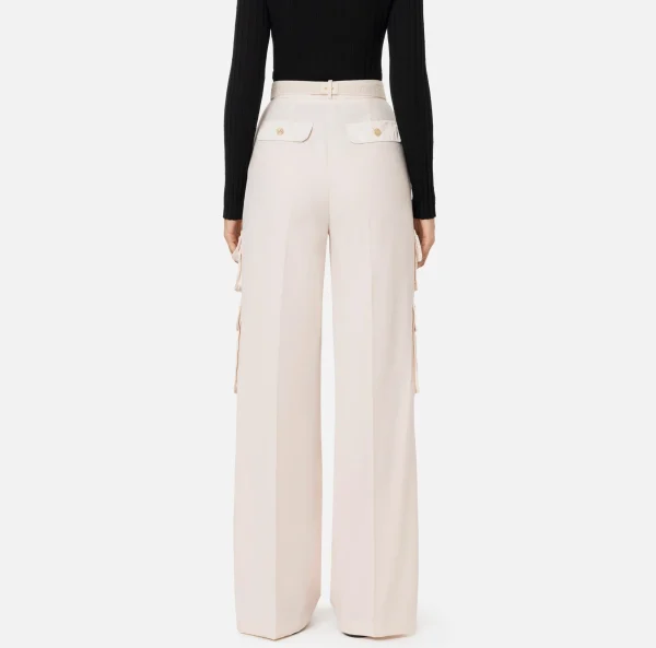 Elisabetta Franchi Pantaloni E Shorts^Pantalone dritto in crêpe con tasche e cintura Lattice
