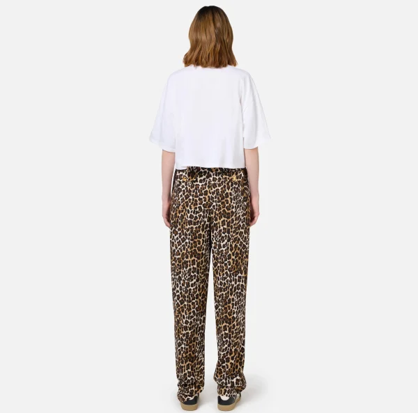 Elisabetta Franchi Tailleur | Pantaloni E Shorts^Pantalone dritto in crêpe con doppie pinces Animalier