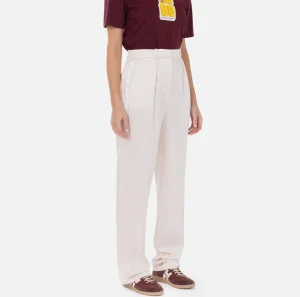 Elisabetta Franchi Tailleur | Pantaloni E Shorts^Pantalone dritto in satin con bande in raso Lattice