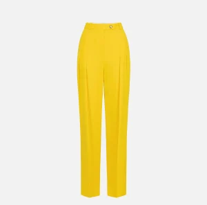 Elisabetta Franchi Pantaloni E Shorts^Pantalone dritto in satin con doppie pinces Mimosa