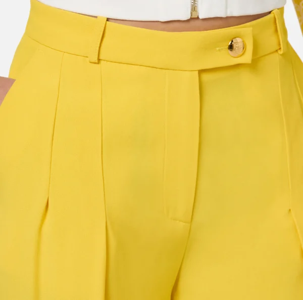 Elisabetta Franchi Pantaloni E Shorts^Pantalone dritto in satin con doppie pinces Mimosa