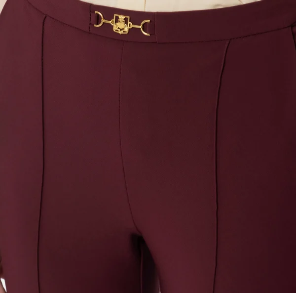 Elisabetta Franchi Pantaloni E Shorts^Pantalone dritto in tessuto tecnico con morsetto RougeNoir