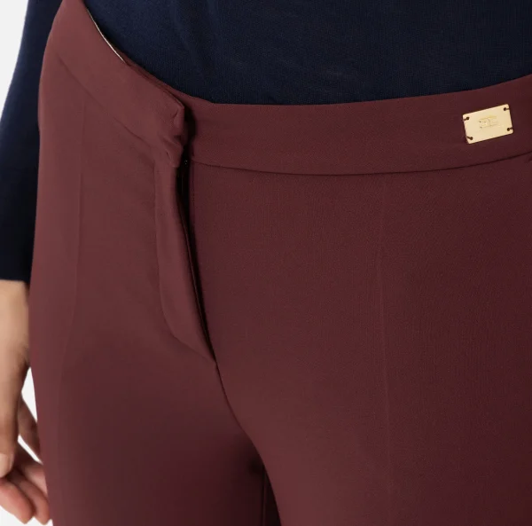 Elisabetta Franchi Pantaloni E Shorts^Pantalone in crêpe con spacchetti RougeNoir