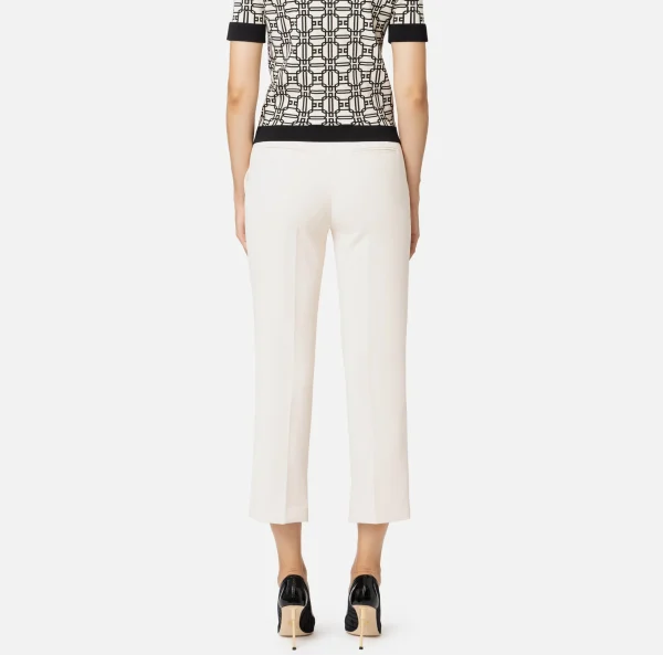 Elisabetta Franchi Pantaloni E Shorts^Pantalone in crêpe con spacchetti Burro