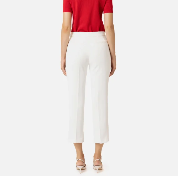Elisabetta Franchi Pantaloni E Shorts^Pantalone in crêpe con spacchetti Avorio