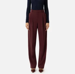 Elisabetta Franchi Pantaloni E Shorts^Pantalone in crêpe stretch con doppie pinces RougeNoir