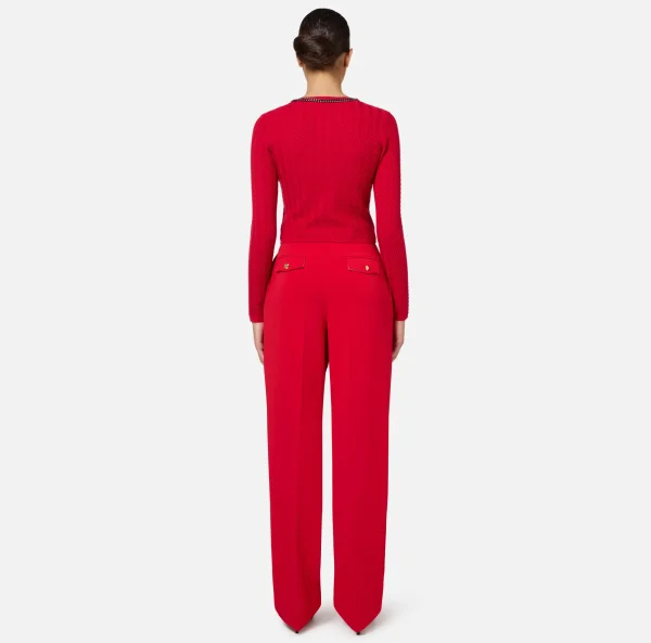 Elisabetta Franchi Pantaloni E Shorts^Pantalone in crêpe stretch con doppie pinces RedPassion
