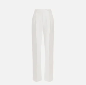 Elisabetta Franchi Pantaloni E Shorts^Pantaloni in crêpe con pinces Avorio