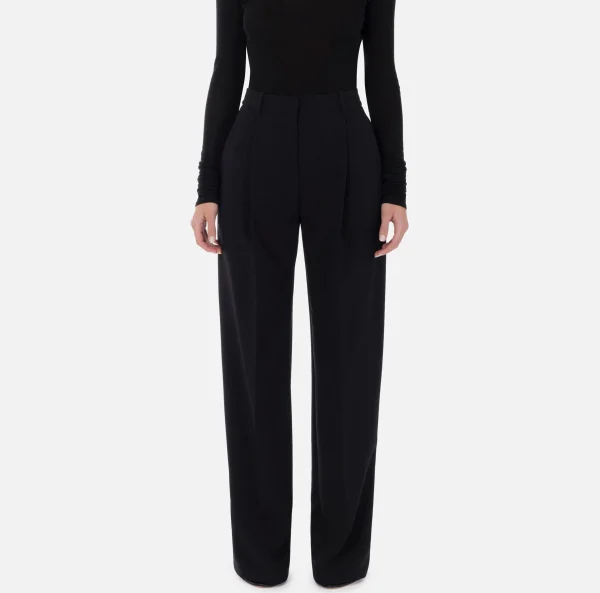 Elisabetta Franchi Pantaloni E Shorts^Pantaloni in crêpe con pinces Nero