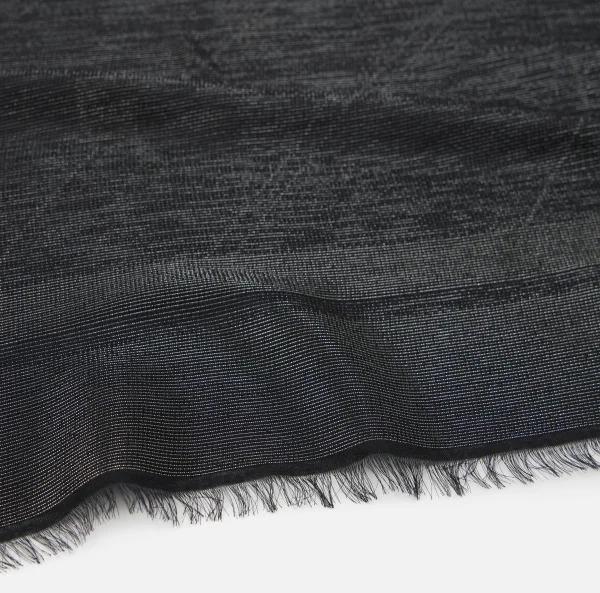 Elisabetta Franchi Sciarpe^Pashmina in jacquard lurex con pattern righe diagonali e logo Nero