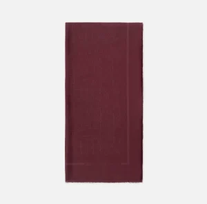 Elisabetta Franchi Sciarpe^Pashmina quadrata in viscosa jacquard con lettering logo RougeNoir