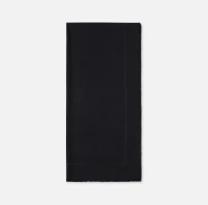 Elisabetta Franchi Sciarpe^Pashmina quadrata in viscosa jacquard con lettering logo Nero