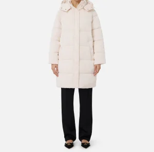 Elisabetta Franchi Capispalla^Piumino lungo in nylon satin con cappuccio Lattice