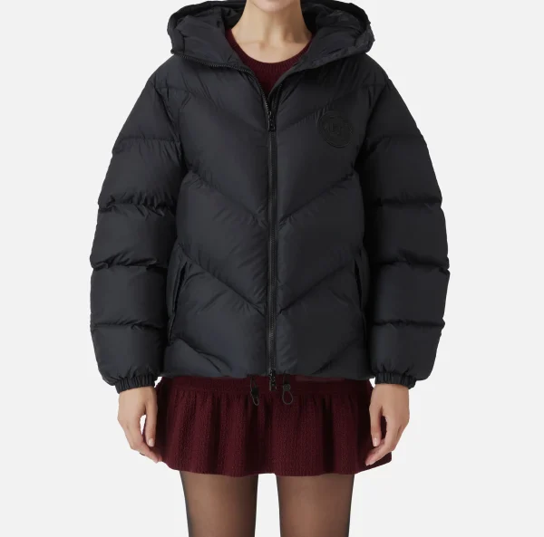 Elisabetta Franchi Capispalla^Piumino over in nylon lucido Nero