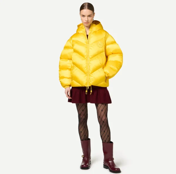 Elisabetta Franchi Capispalla^Piumino over in nylon lucido Mimosa