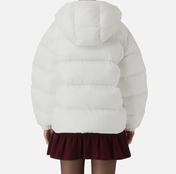 Elisabetta Franchi Capispalla^Piumino over in nylon lucido Avorio