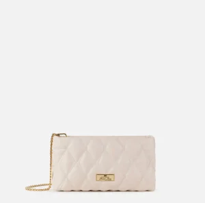 Elisabetta Franchi Clutch^Pochette in tessuto embossed con tracolla in catena Lattice