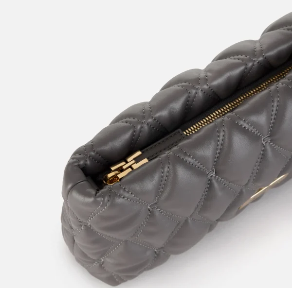 Elisabetta Franchi Clutch^Pochette in tessuto embossed con tracolla in catena Steel