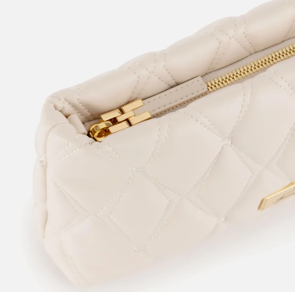 Elisabetta Franchi Clutch^Pochette in tessuto embossed con tracolla in catena Lattice
