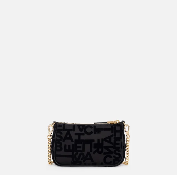 Elisabetta Franchi Clutch^Pochette lettering con tracolla Nero