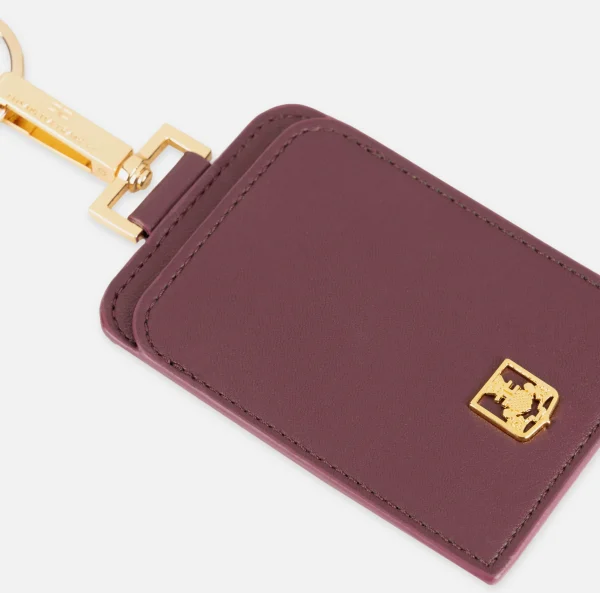 Elisabetta Franchi Portachiavi E Charms^Porta badge in materiale sintetico effetto pelle RougeNoir