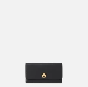 Elisabetta Franchi Clutch | Portafogli^Portafoglio in materiale sintetico con scudetto in metallo Nero
