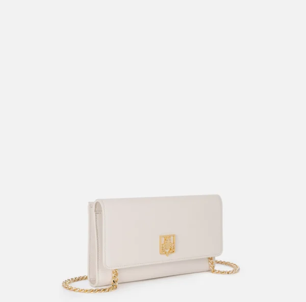 Elisabetta Franchi Clutch | Portafogli^Portafoglio in materiale sintetico con scudetto in metallo Burro