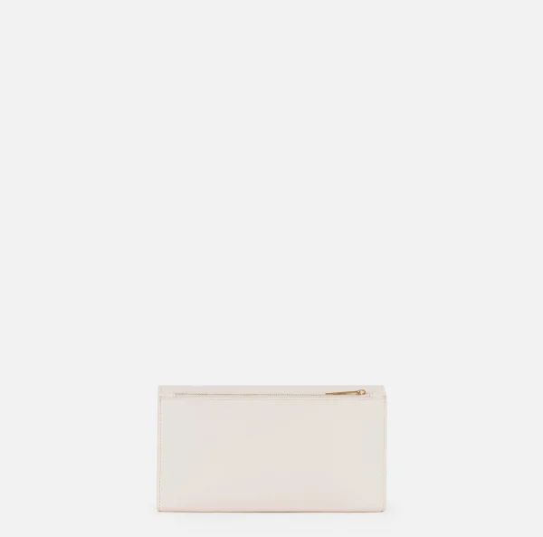 Elisabetta Franchi Clutch | Portafogli^Portafoglio in materiale sintetico con scudetto in metallo Burro