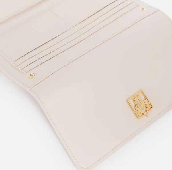 Elisabetta Franchi Clutch | Portafogli^Portafoglio in materiale sintetico con scudetto in metallo Burro